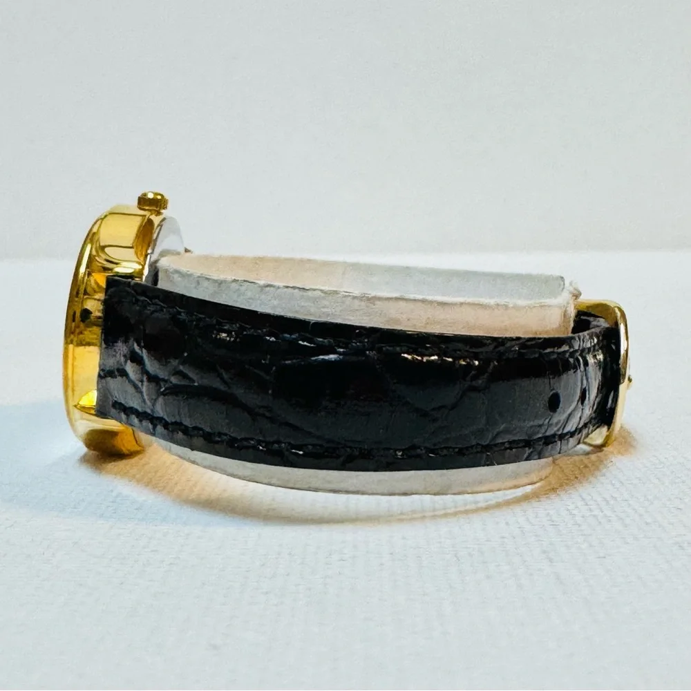 Seiko Pulsar 24mm Women's Day/Date Watch Gold Black Croco Leather VX83-X002 - Picture 6 of 14